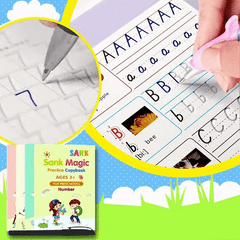 Kids Magic Practice Books - 4 Reusable Magic Books With 10 Pen Refills.